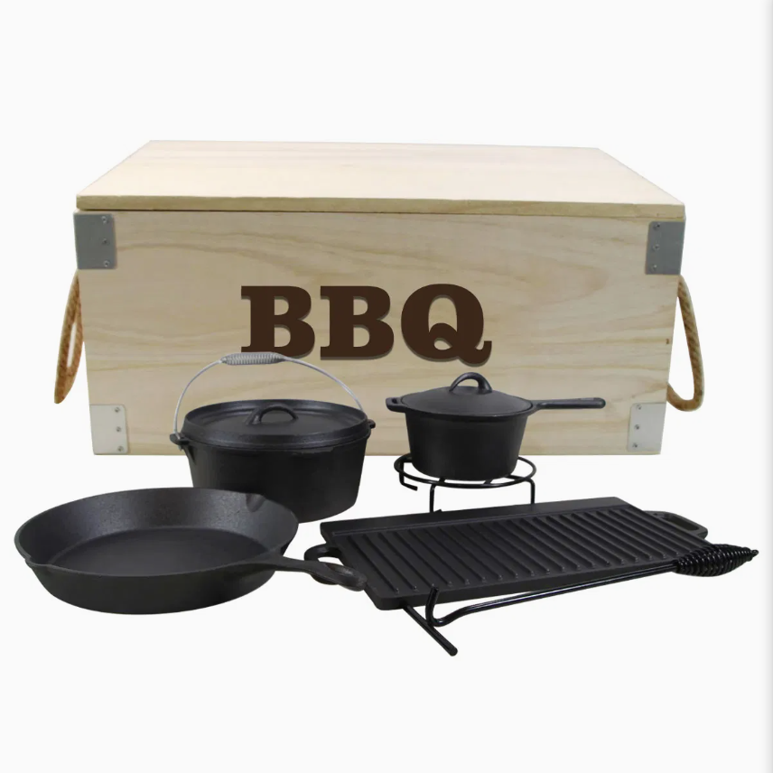 Outdoor Camping Cast Iron Dutch Oven Set——Large-sized frying pan