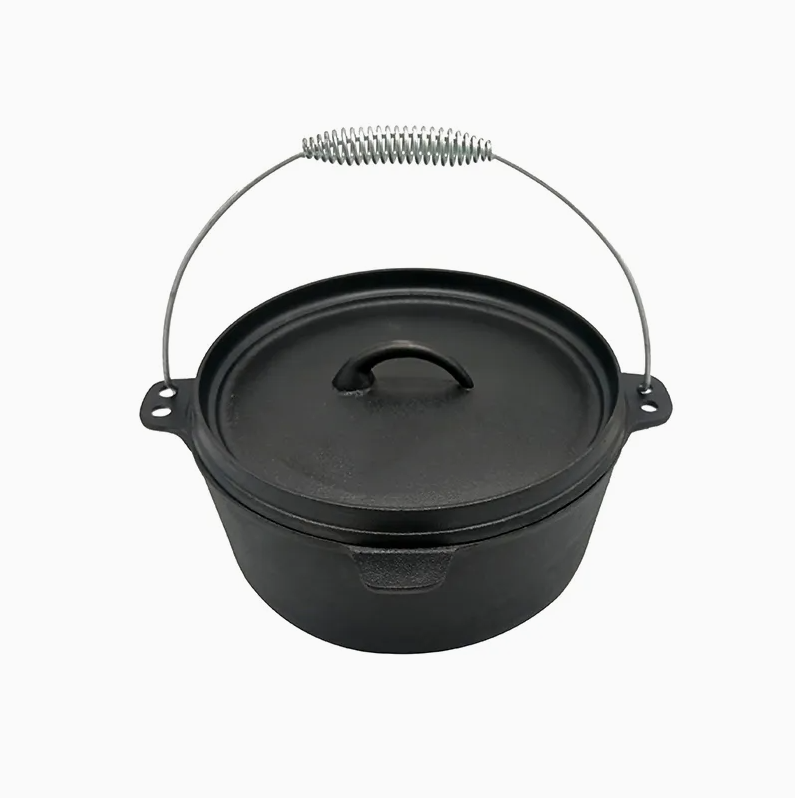 Outdoor Camping Cast Iron Dutch Oven Set——Can lift large-sized saucepan