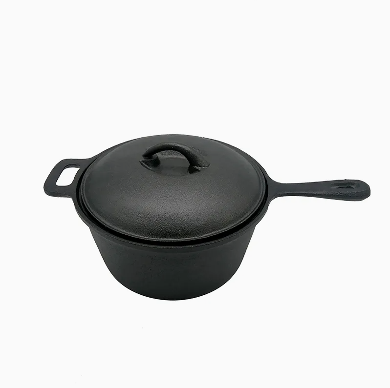 Outdoor Camping Cast Iron Dutch Oven Set——Small-sized saucepan with base