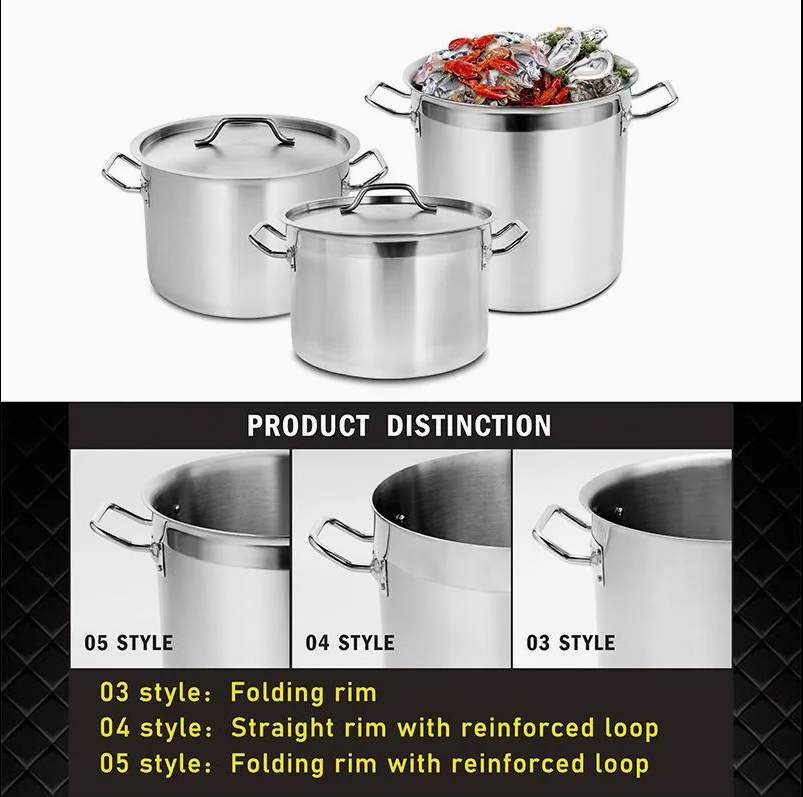 Daosheng Metal Good Price Stock Pot Large Commercial Stainless Steel Water Pot