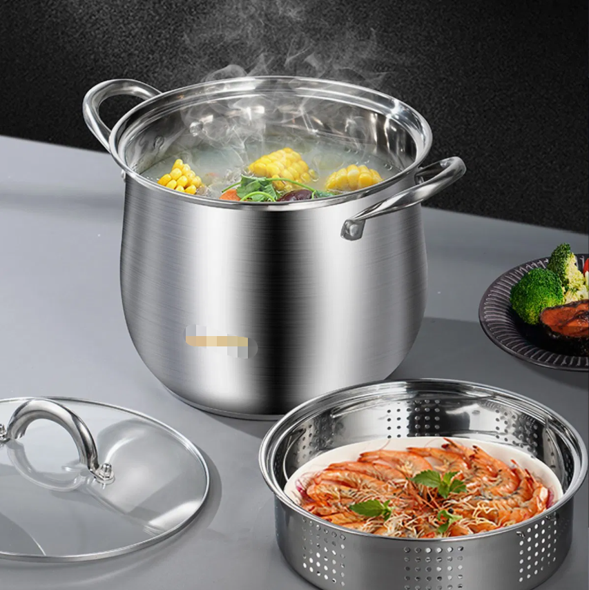 Stainless Steel Cooking Pot Sets Large-Capacity Soup Pots Kitchen Stock Pot Cookware