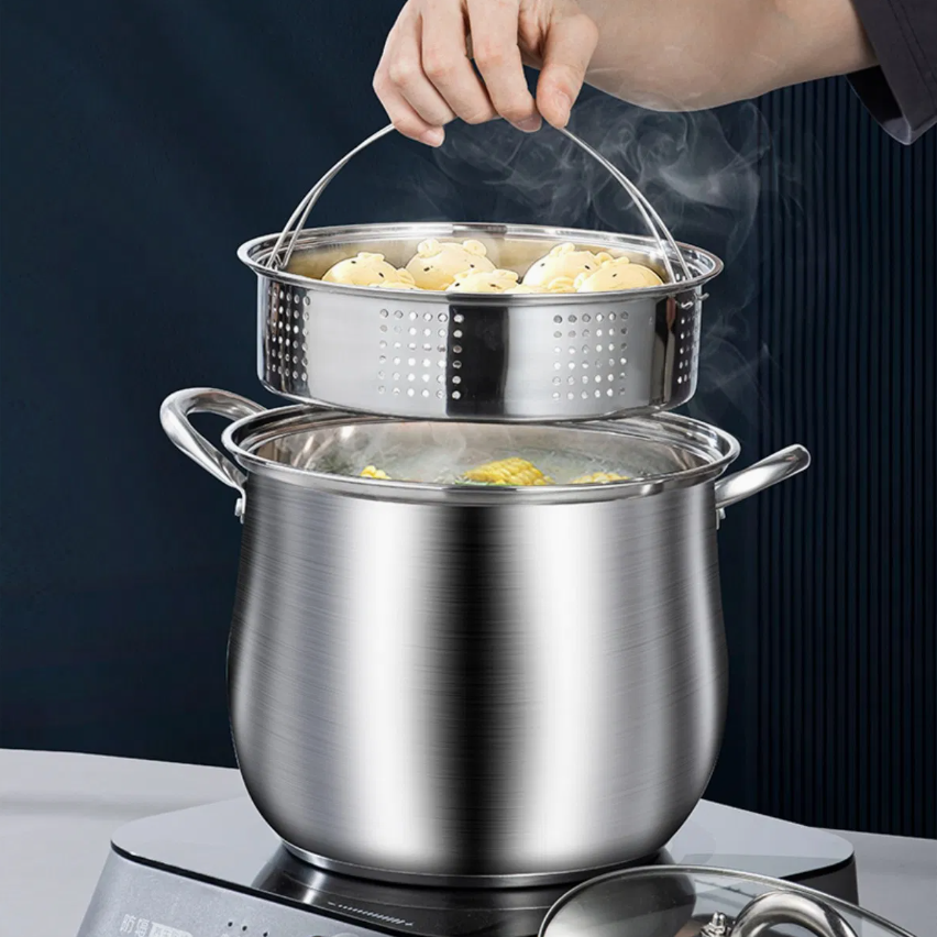 Stainless Steel Cooking Pot Sets Large-Capacity Soup Pots Kitchen Stock Pot Cookware