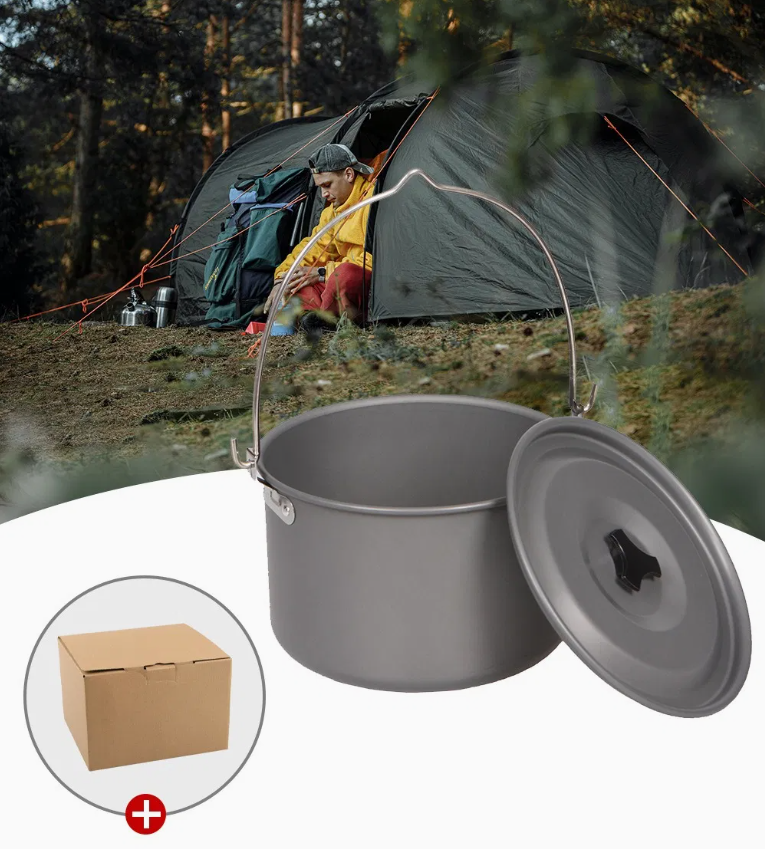 Outdoor 1-2 Person Portable Camping and Hiking Collapsible Backpacking Cookware Set Outdoor Survival Emergency Kit